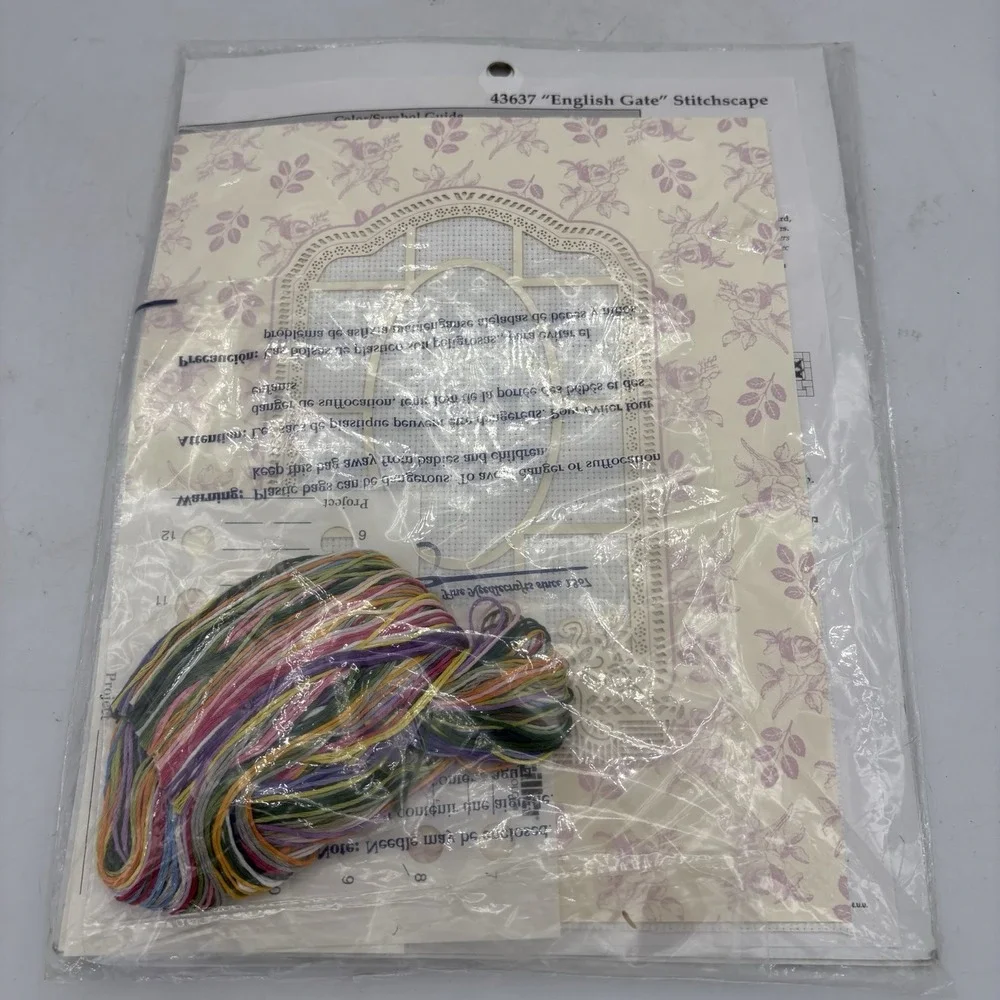 Vintage Bucilla Cross Stitch Kit Scapes‎ 5.5x7.5 English Gate 43637 Counted 2004